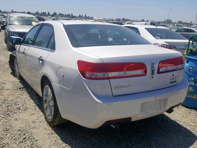 3LNDL2L32CR824298 - 2012 LINCOLN MKZ HYBRID WHITE photo 3