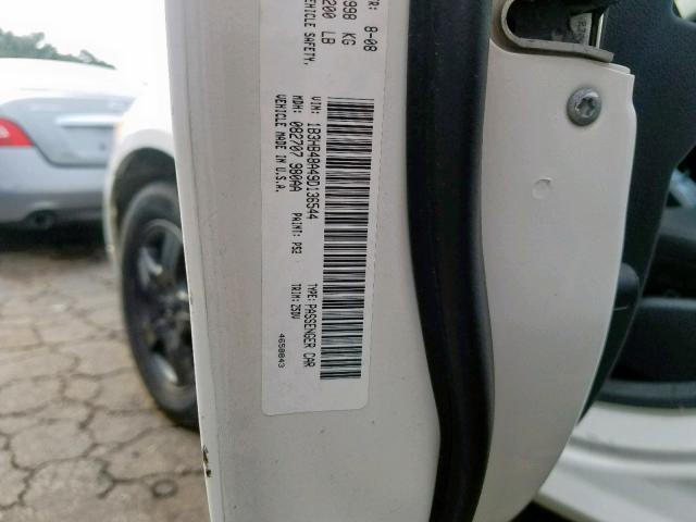 1B3HB48A49D136544 - 2009 DODGE CALIBER SX WHITE photo 10