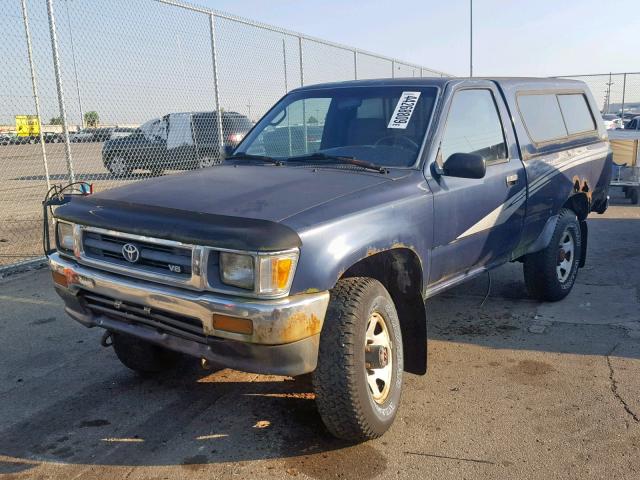 4TAVN01D5PZ091583 - 1993 TOYOTA PICKUP 1/2 BLUE photo 2