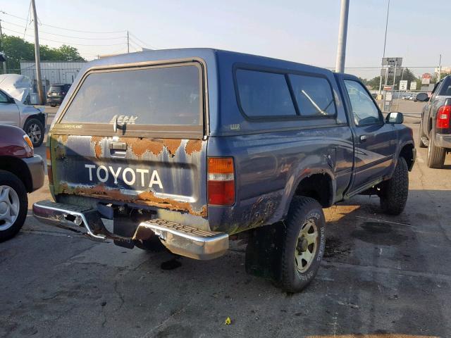 4TAVN01D5PZ091583 - 1993 TOYOTA PICKUP 1/2 BLUE photo 4