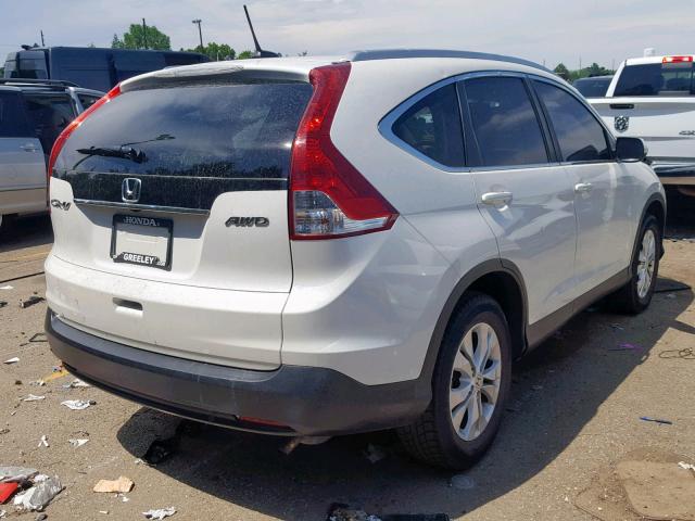 5J6RM4H78DL022153 - 2013 HONDA CR-V EXL WHITE photo 4