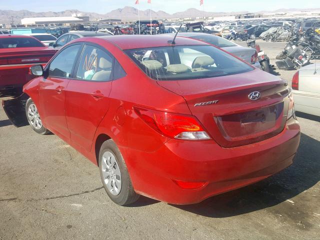 KMHCT4AE7HU378662 - 2017 HYUNDAI ACCENT SE RED photo 3