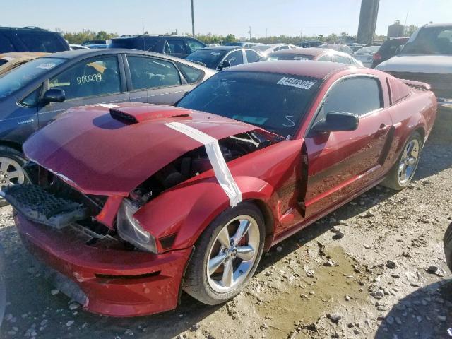 1ZVHT82H775237834 - 2007 FORD MUSTANG GT RED photo 2