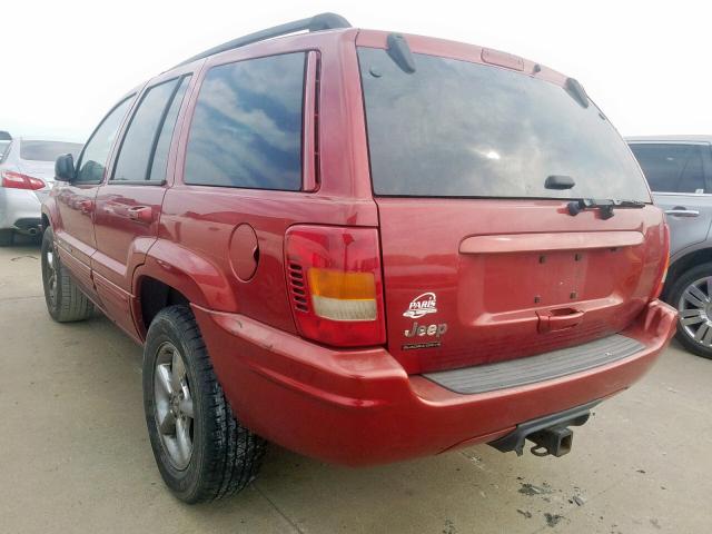 1J4GW58N42C175809 - 2002 JEEP GRAND CHER RED photo 3