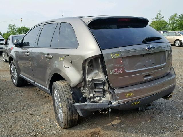 2FMDK3JC5DBA43593 - 2013 FORD EDGE SEL TAN photo 3