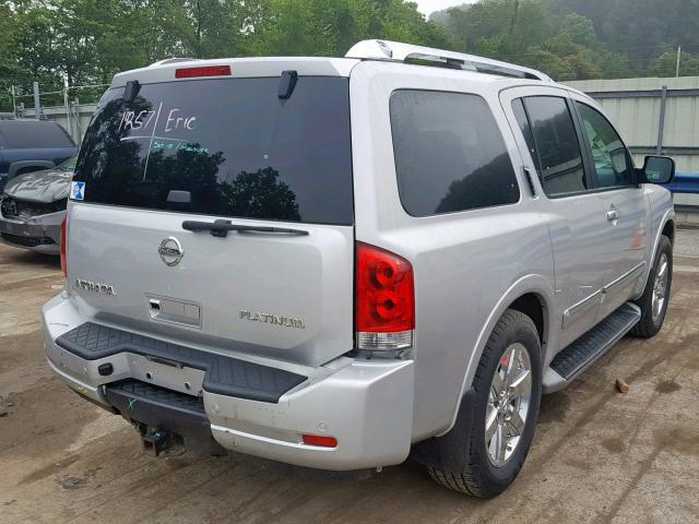 5N1AA0NE7DN615381 - 2013 NISSAN ARMADA PLA SILVER photo 4