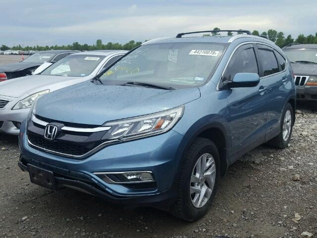 2HKRM3H76FH520505 - 2015 HONDA CR-V EXL TEAL photo 2