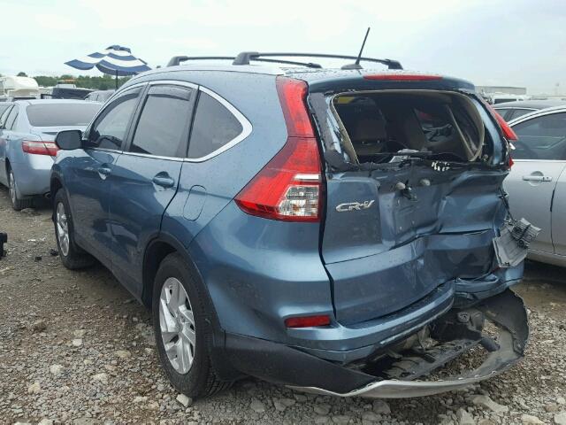 2HKRM3H76FH520505 - 2015 HONDA CR-V EXL TEAL photo 3