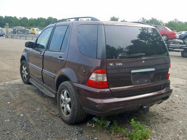 4JGAB75E12A315149 - 2002 MERCEDES-BENZ ML 500 BURGUNDY photo 3