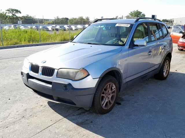 WBXPA73424WA77769 - 2004 BMW X3 2.5I BLUE photo 2