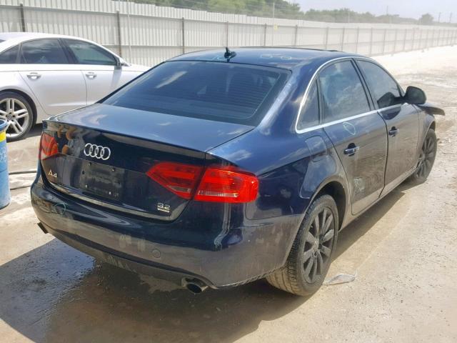 WAULK78K99N041133 - 2009 AUDI A4 3.2 QUA BLUE photo 4