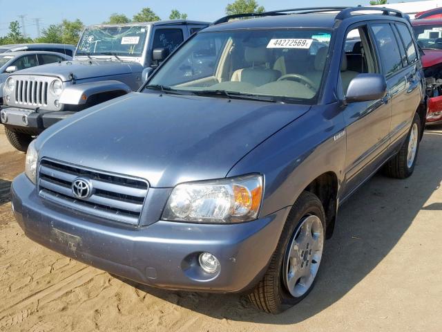 JTEEP21A360146286 - 2006 TOYOTA HIGHLANDER BLUE photo 2