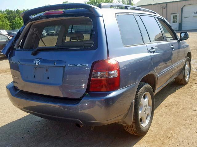 JTEEP21A360146286 - 2006 TOYOTA HIGHLANDER BLUE photo 4