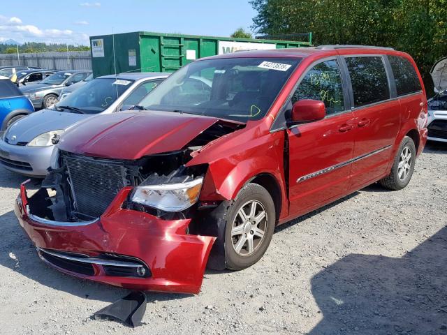 2C4RC1BG5DR654406 - 2013 CHRYSLER TOWN & COU RED photo 2