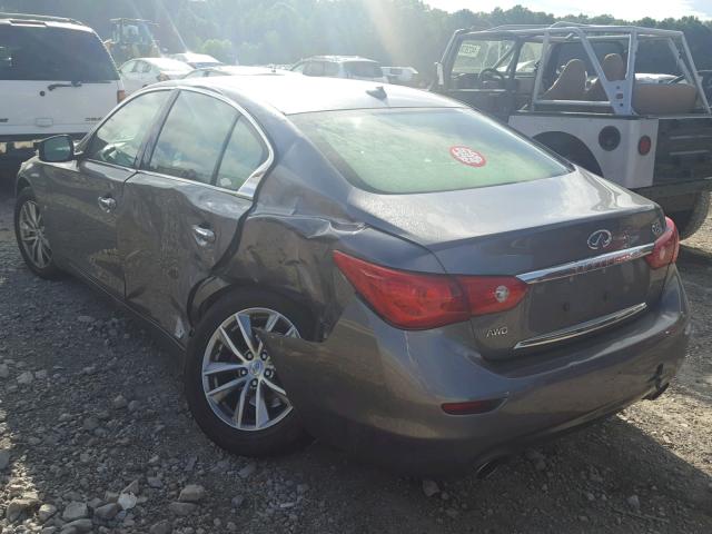 JN1BV7AR4EM690791 - 2014 INFINITI Q50 BASE GRAY photo 3