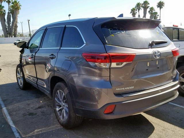 5TDKZRFHXKS306459 - 2019 TOYOTA HIGHLANDER GRAY photo 3