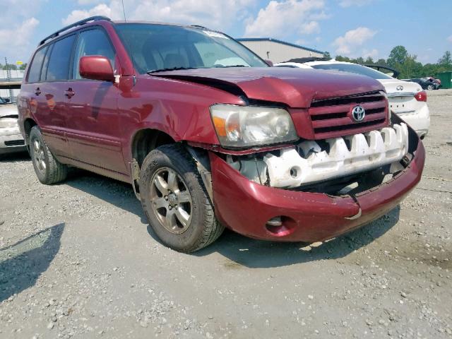 JTEEP21A160163023 - 2006 TOYOTA HIGHLANDER BURGUNDY photo 1