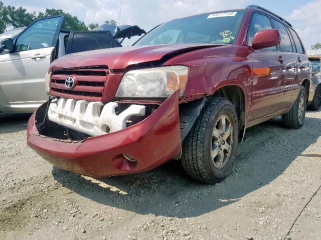 JTEEP21A160163023 - 2006 TOYOTA HIGHLANDER BURGUNDY photo 2