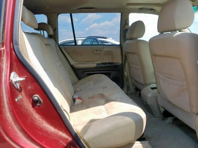 JTEEP21A160163023 - 2006 TOYOTA HIGHLANDER BURGUNDY photo 6