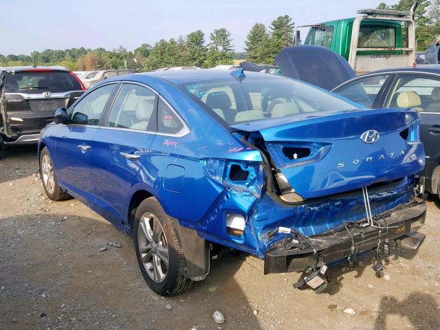 5NPE34AF8JH653140 - 2018 HYUNDAI SONATA SPO BLUE photo 3