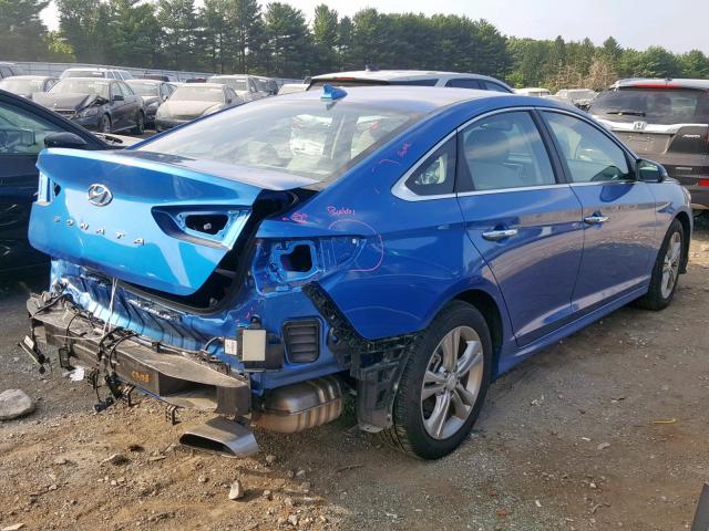 5NPE34AF8JH653140 - 2018 HYUNDAI SONATA SPO BLUE photo 4