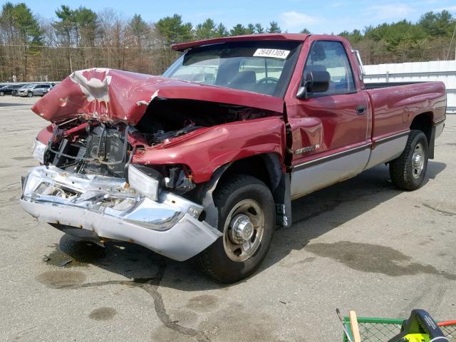 1B7KC26Z0SS361172 - 1995 DODGE RAM 2500 RED photo 2