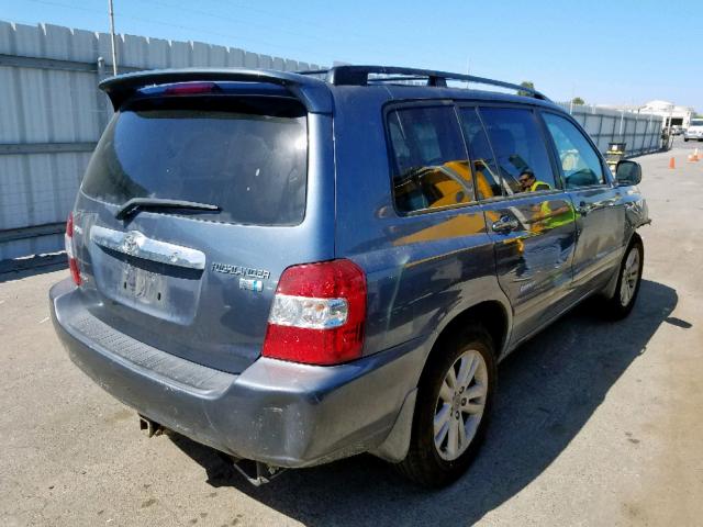 JTEEW21A770041156 - 2007 TOYOTA HIGHLANDER BLUE photo 4