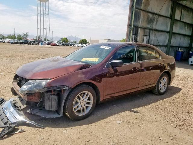 3FAHP0GA0CR176828 - 2012 FORD FUSION S MAROON photo 2