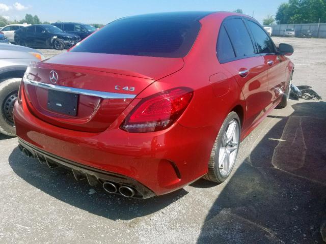 55SWF6EB8KU283921 - 2019 MERCEDES-BENZ C 43 AMG RED photo 4