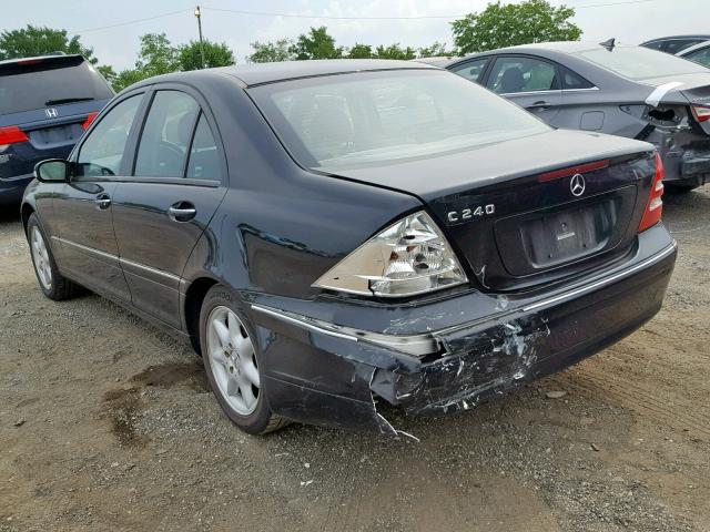 WDBRF61J74A568129 - 2004 MERCEDES-BENZ C 240 BLACK photo 3