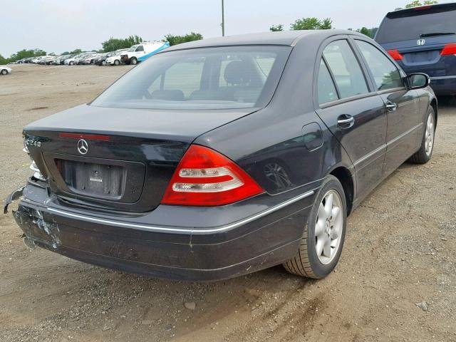 WDBRF61J74A568129 - 2004 MERCEDES-BENZ C 240 BLACK photo 4