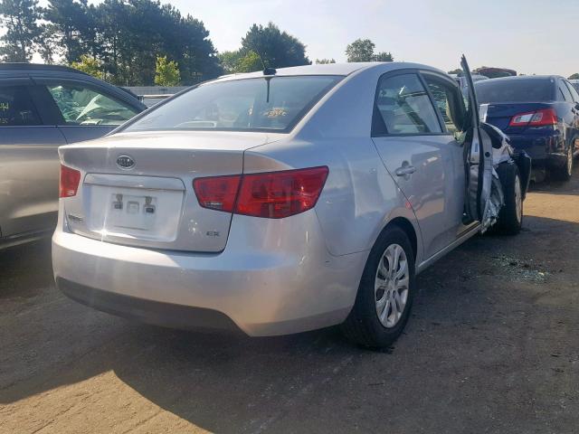 KNAFU4A25A5854599 - 2010 KIA FORTE EX SILVER photo 4