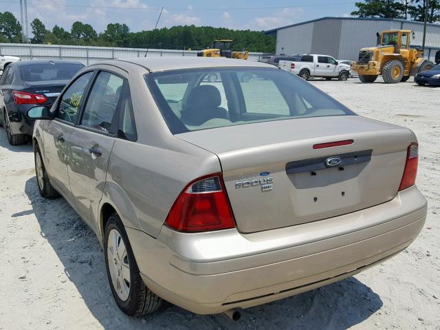 1FAFP34N87W347571 - 2007 FORD FOCUS ZX4 TAN photo 3