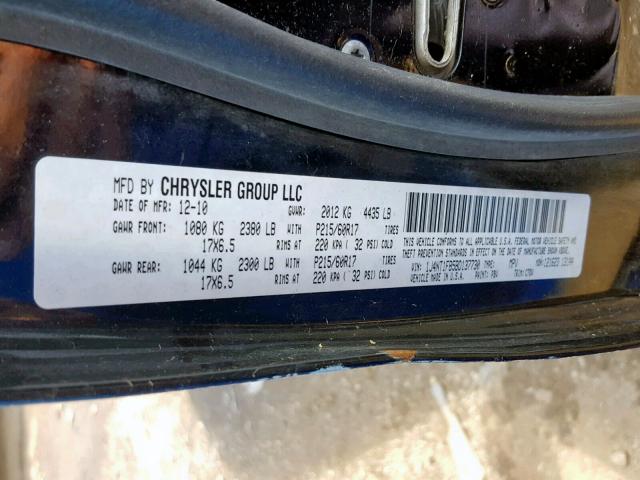 1J4NT1FB5BD137730 - 2011 JEEP COMPASS SP შავი ფოტო 10
