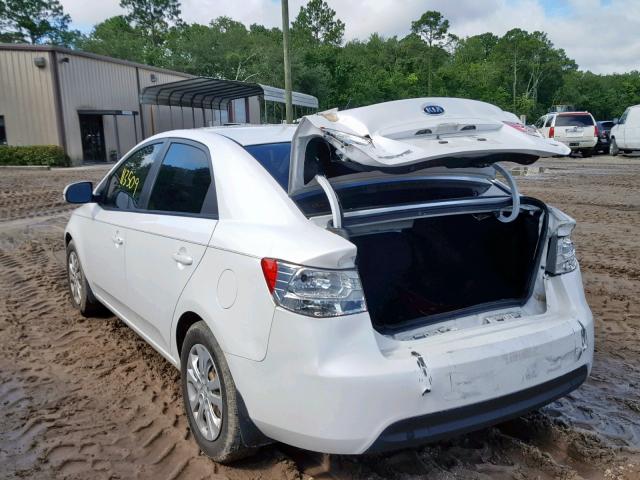 KNAFU4A23B5322186 - 2011 KIA FORTE EX WHITE photo 3