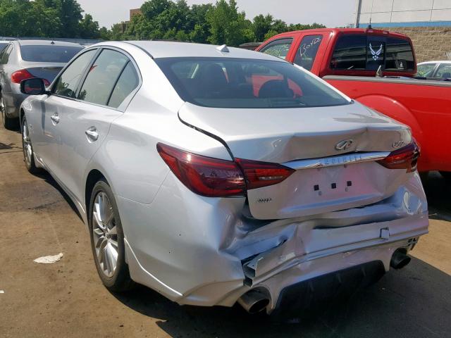 JN1EV7ARXJM431147 - 2018 INFINITI Q50 LUXE SILVER photo 3