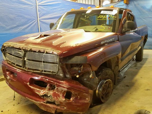 3B7KF23621G169663 - 2001 DODGE RAM 2500 RED photo 2