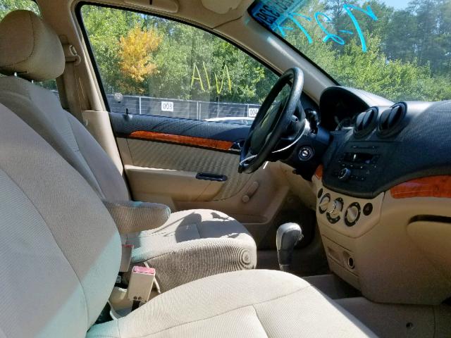 KL1TD56688B107816 - 2008 CHEVROLET AVEO BASE Ақ фото 5