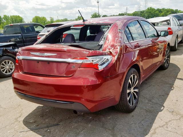 1C3CCBBB6DN580611 - 2013 CHRYSLER 200 TOURIN RED photo 4