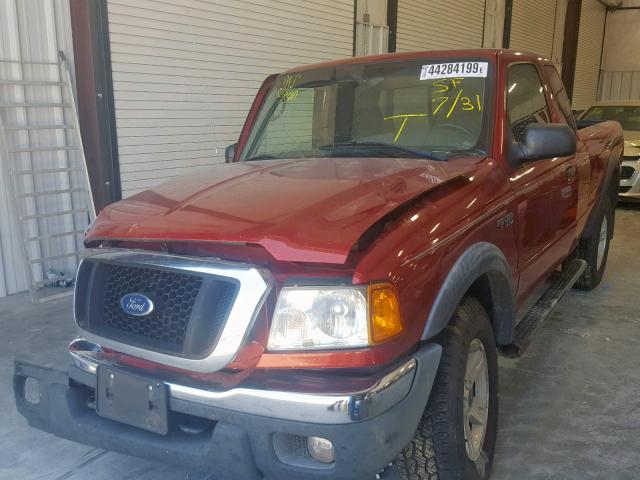 1FTZR45E04PA20027 - 2004 FORD RANGER SUP RED photo 2