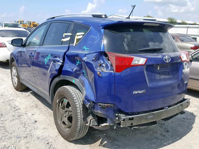 2T3ZFREV4FW175497 - 2015 TOYOTA RAV4 LE BLUE photo 3