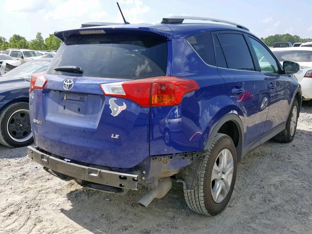 2T3ZFREV4FW175497 - 2015 TOYOTA RAV4 LE BLUE photo 4