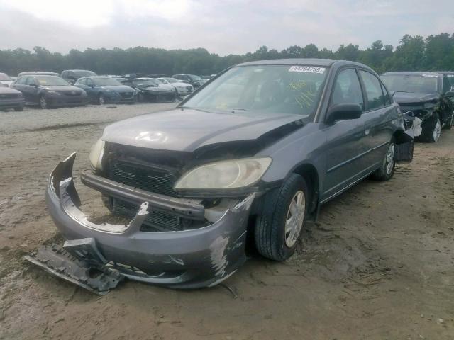 2HGES16395H571465 - 2005 HONDA CIVIC DX V GRAY photo 2