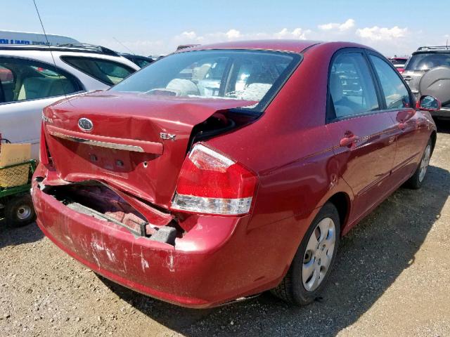 KNAFE122485526224 - 2008 KIA SPECTRA EX RED photo 4