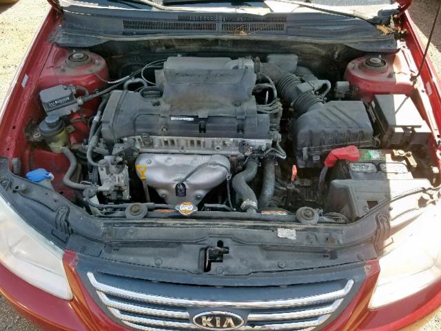 KNAFE122485526224 - 2008 KIA SPECTRA EX RED photo 7