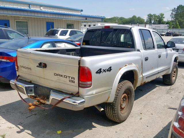 1D7HG48N33S356009 - 2003 DODGE DAKOTA QUA SILVER photo 4