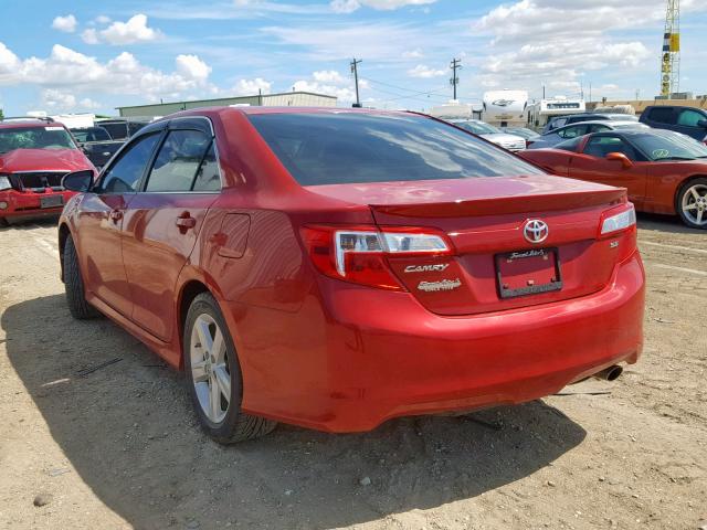 4T1BF1FK1CU546384 - 2012 TOYOTA CAMRY BASE RED photo 3