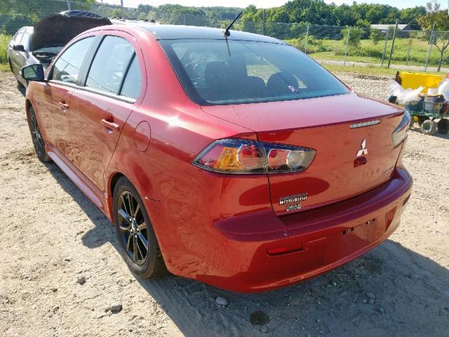 JA32U2FU7HU016363 - 2017 MITSUBISHI LANCER ES RED photo 3