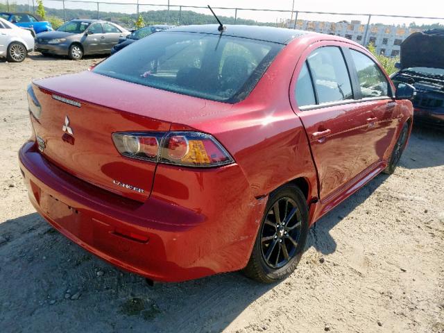 JA32U2FU7HU016363 - 2017 MITSUBISHI LANCER ES RED photo 4