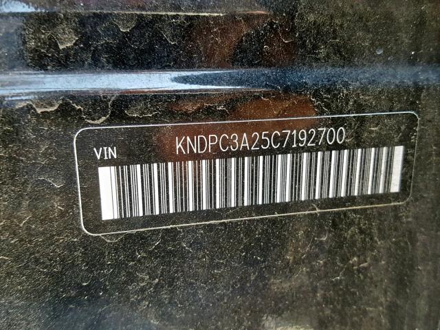 KNDPC3A25C7192700 - 2012 KIA SPORTAGE E BLACK photo 10